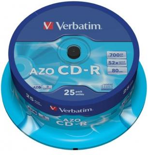 Verbatim CD-R AZO Crystal 52x 700MB - 25 Pack Spindle Optical Media Photo