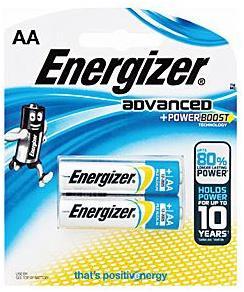 Energizer Advanced Alkaline X91 AA Batteries - 2 pack Photo