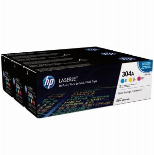 HP 304A 3-pack Cyan/Magenta/Yellow LaserJet Toner Cartridges (CF372AM) Photo