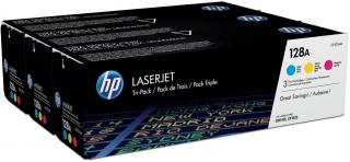 HP 128A 3-pack Cyan/Magenta/Yellow LaserJet Toner Cartridges (CF371AM) Photo