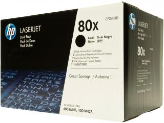 HP 80X 2-pack High Yield Black LaserJet Toner Cartridge (CF280XD) Photo