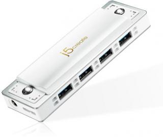 J5 Create JUH345We Harmonica USB3.0 4-Port Hub - White Photo