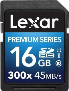 Lexar Premium 16GB SDHC UHS-I 300x Class 10 Memory Card Photo
