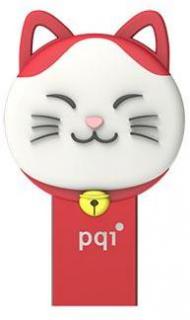 PQI Connect 303 Lucky Cat 16GB OTG Flash Drive - Red Photo