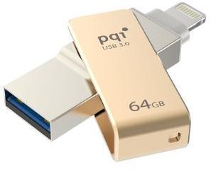 PQI i-Connect Mini 64GB OTG Flash Drive - Gold Photo