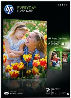HP A4 Everyday Glossy Inkjet Photo Paper - 25 Sheets Photo