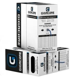 Gigacore CAT5e 305m Solid UTP Cable - Grey - Box Photo