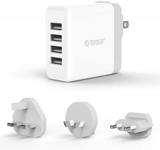 Orico 34W 4 Port Smart Wall Charger with UK, AU, EU add on AC Plug (DSP-4U) Photo