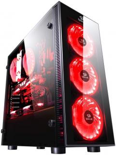 Redragon SIDESWIPE Tempered Glass Gaming Chassis - Black Photo