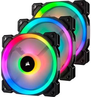 Corsair LL Series 120mm Dual Light Loop RGB LED PWM Chassis Fan - Black Frame (Kit of 3) Photo