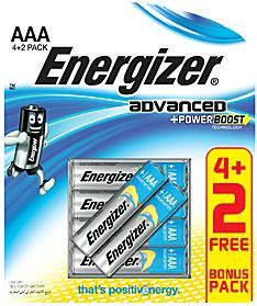 Energizer X92RP6 1.5v Advanced Alkaline AAA Battery Card 4+2 Free Photo