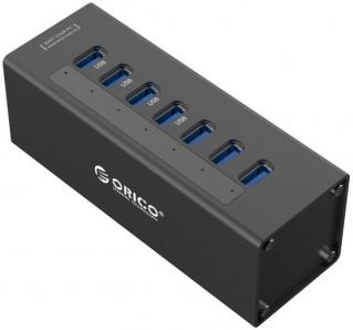 Orico A3H7 7-port USB3.0 Aluminium Hub - Black Photo
