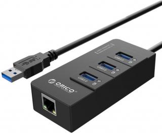 Orico 3-Port USB3.0 Hub With Gigabit Ethernet Adapter Photo