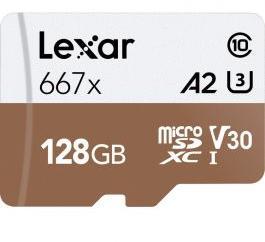 Lexar Professional 667x 128GB microSDXC Class 10 U3 V30 Memory Card with SD Adapter Photo