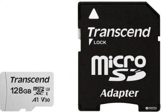 Transcend Micro SD 300S 128GB microSDXC UHS-I V30 Memory Card with SD Adapter Photo