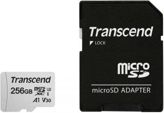Transcend Micro SD 300S 256GB microSDXC UHS-I V30 Memory Card with SD Adapter Photo