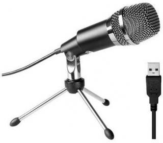FiFine K668 Uni-Directional USB Condensor Microphone with Tripod - Black Photo
