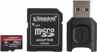 Kingston Canvas React Plus 256GB microSDXC + MobileLite Plus microSD Reader + Adapter Photo