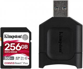 Kingston Canvas React Plus 256GB SDXC Memory Card + MobileLite Plus SD Reader Photo