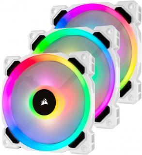 Corsair LL Series 120mm Dual Light Loop RGB LED PWM Chassis Fan - White Frame (Kit of 3) Photo