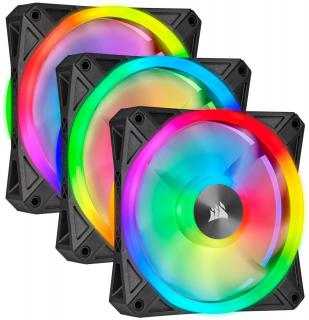 Corsair iCUE QL120 RGB 120mm PWM Triple Fan with Lighting Node Core - Black Frame Photo