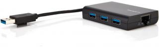 Targus 3-Port USB 3.0 Hub With Gigabit Ethernet - Black Photo