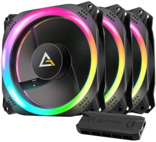 Antec Prizm 120 ARGB PWM 3 pack Chassis Fan with 2x LED Strips and 1x Controller Photo