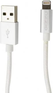 Gizzu USB To Lightning 2m Braided Cable - White (GCALB2MS) Photo