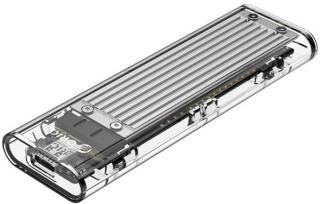 Orico M.2 NVME to USB 3.1 Type-C Transparent Enclosure With Heatsink  - Silver Photo