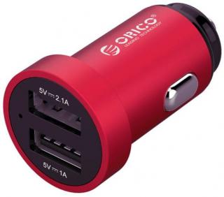 Orico Dual Port Mini USB Car Charger - Red Photo