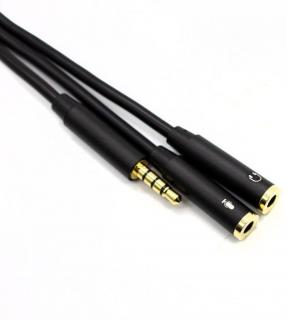 Gizzu 20cm 3.5mm Male to Dual 3.5mm Female AUX Cable - Black Photo