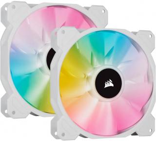 Corsair SP140 RGB Elite 140mm PWM Chassis Fan - White Frame (Kit of 2) Photo