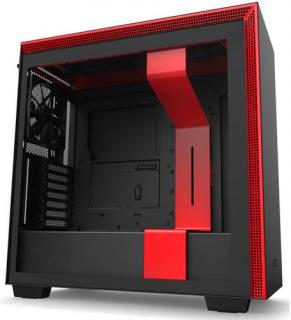 NZXT H710 Windowed Mid Tower Chassis - Matte Black/Red Photo
