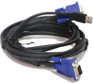 D-Link USB Type-A Male to Dual VGA Male Cable for KVM Switch - 1.8m Photo