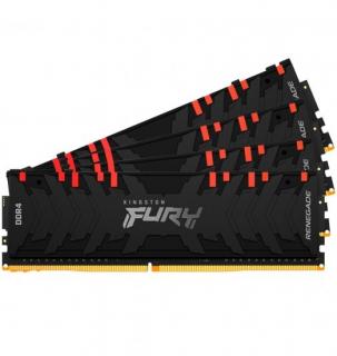 Kingston Fury Renegade RGB 4 x 32GB 3000MHz DDR4 Desktop Memory Kit - Black (KF430C16RBAK4/128) Photo