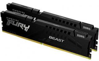 Kingston Fury Beast Black 2 x 16GB 4800MHz DDR5 Desktop Memory Kit - Black (KF548C38BBK2-32) Photo