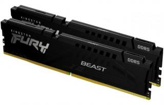 Kingston Fury Beast Black 2 x 16GB 5200MHz DDR5 Desktop Memory Kit - Black (KF552C40BBK2-32) Photo