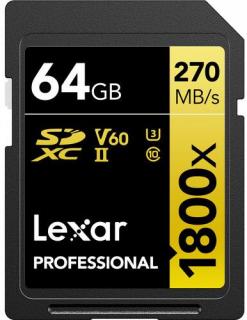 Lexar Professional 1800x 64GB SDXC UHS-II Memory Card - Gold Series Photo