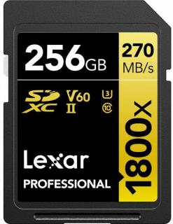 Lexar Professional 1800x 256GB SDXC UHS-II Memory Card - Gold Series Photo
